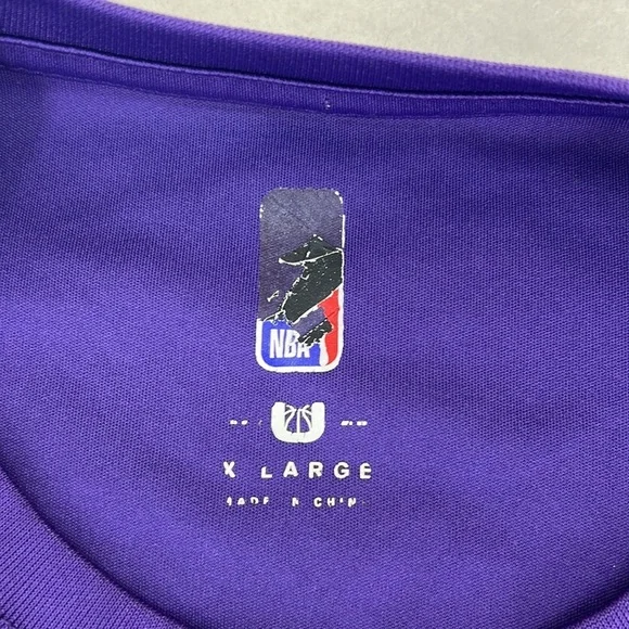 NBA Short Sleeve Shirt Los Angeles LA Lakers 23 Lebron James Purple Mens XL - Picture 7 of 15